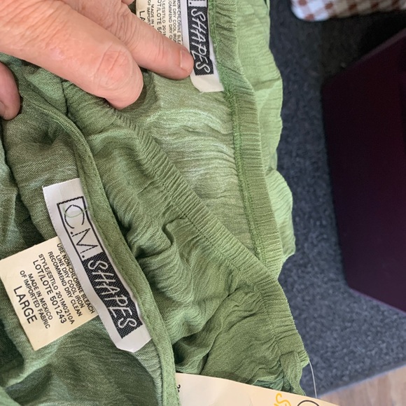 New W/Tags C.M. Shapes Green Sleeveless Top and Skirt Set Sz Large - Picture 5 of 6